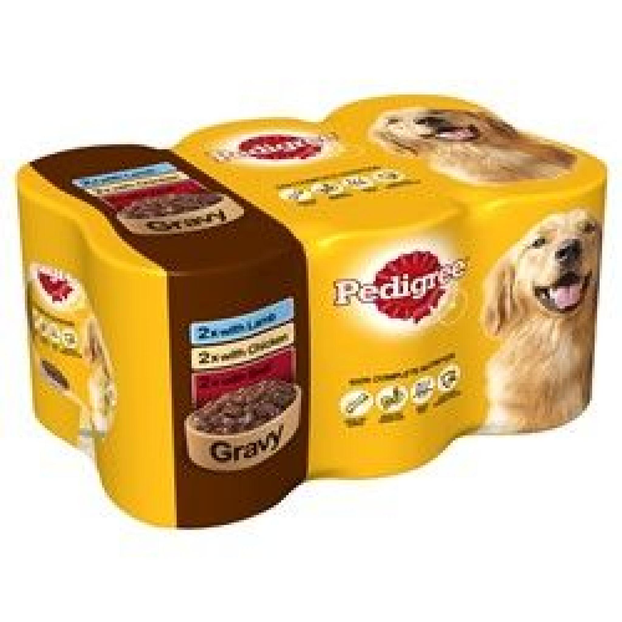 Pedigree Adult Dog Food Tins Mixed Selection in Gravy 6x400g Wagtail