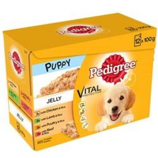 Pedigree Puppy Pouch Jelly Dog Food 12 x 100g