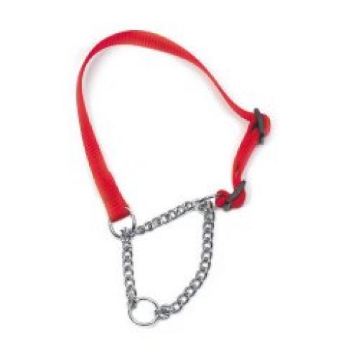 Ancol Nylon & Chain Check Dog Collar