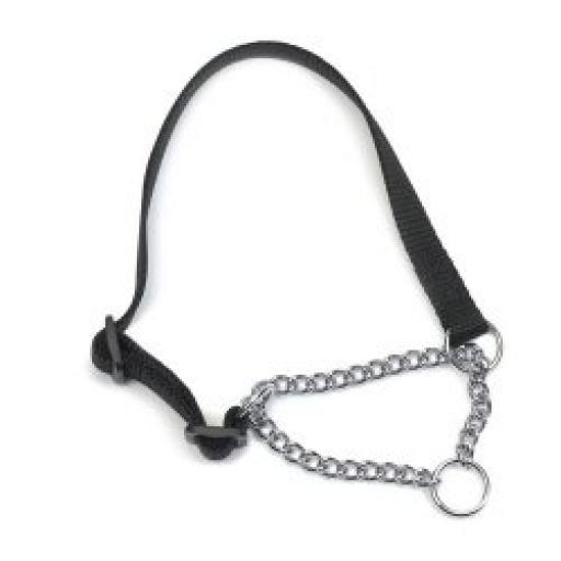 Ancol Nylon & Chain Check Dog Collar