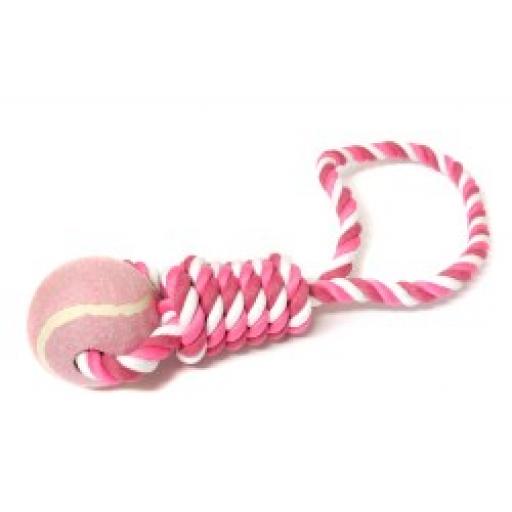 Pet Brands Tennis Ball Tug Rope Dog Toy