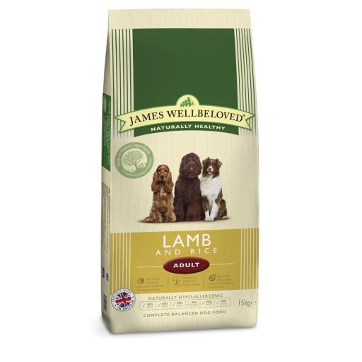 James Wellbeloved Adult Lamb & Rice Kibble Dog Food SAVE £££ on 15kg