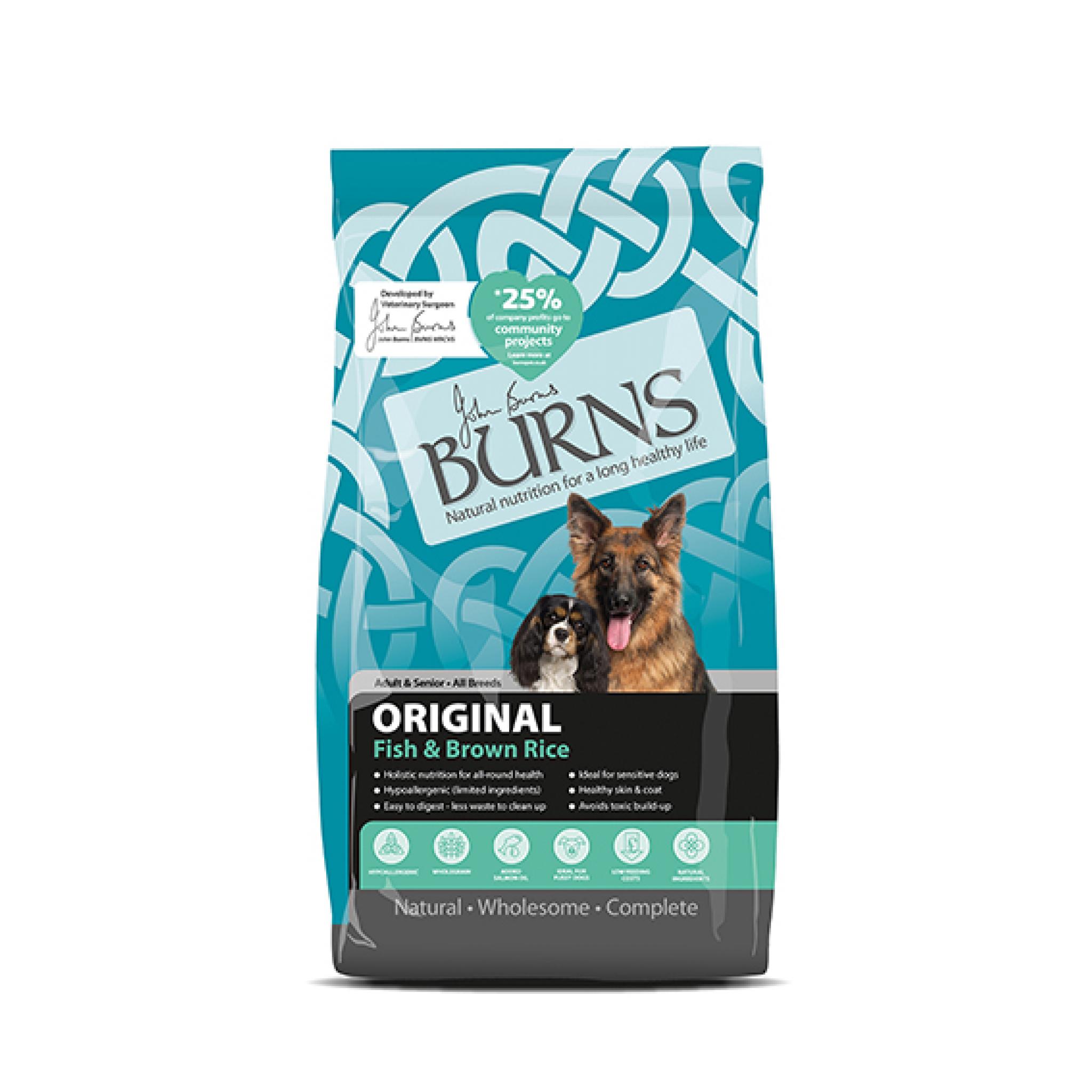Burns Fish & Brown Rice Complete Adult Dog Food Wagtail Pet Supplies